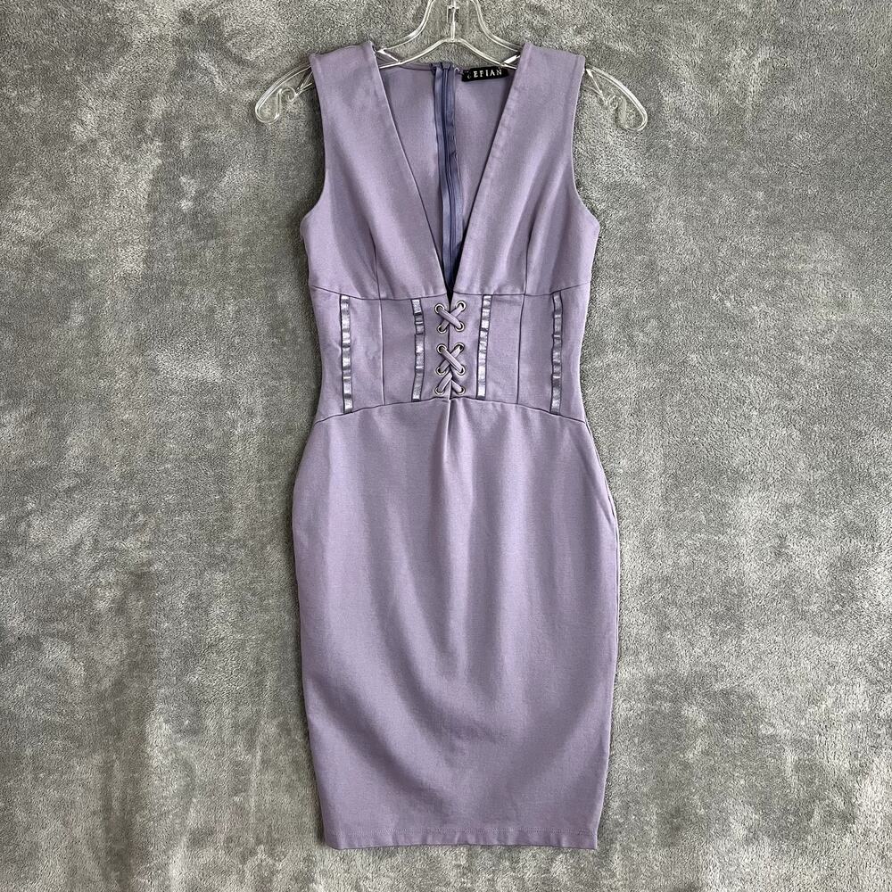 Vintage Y2K Corset Bodycon Mini Dress Womens S Purple Fitted Paper Tag